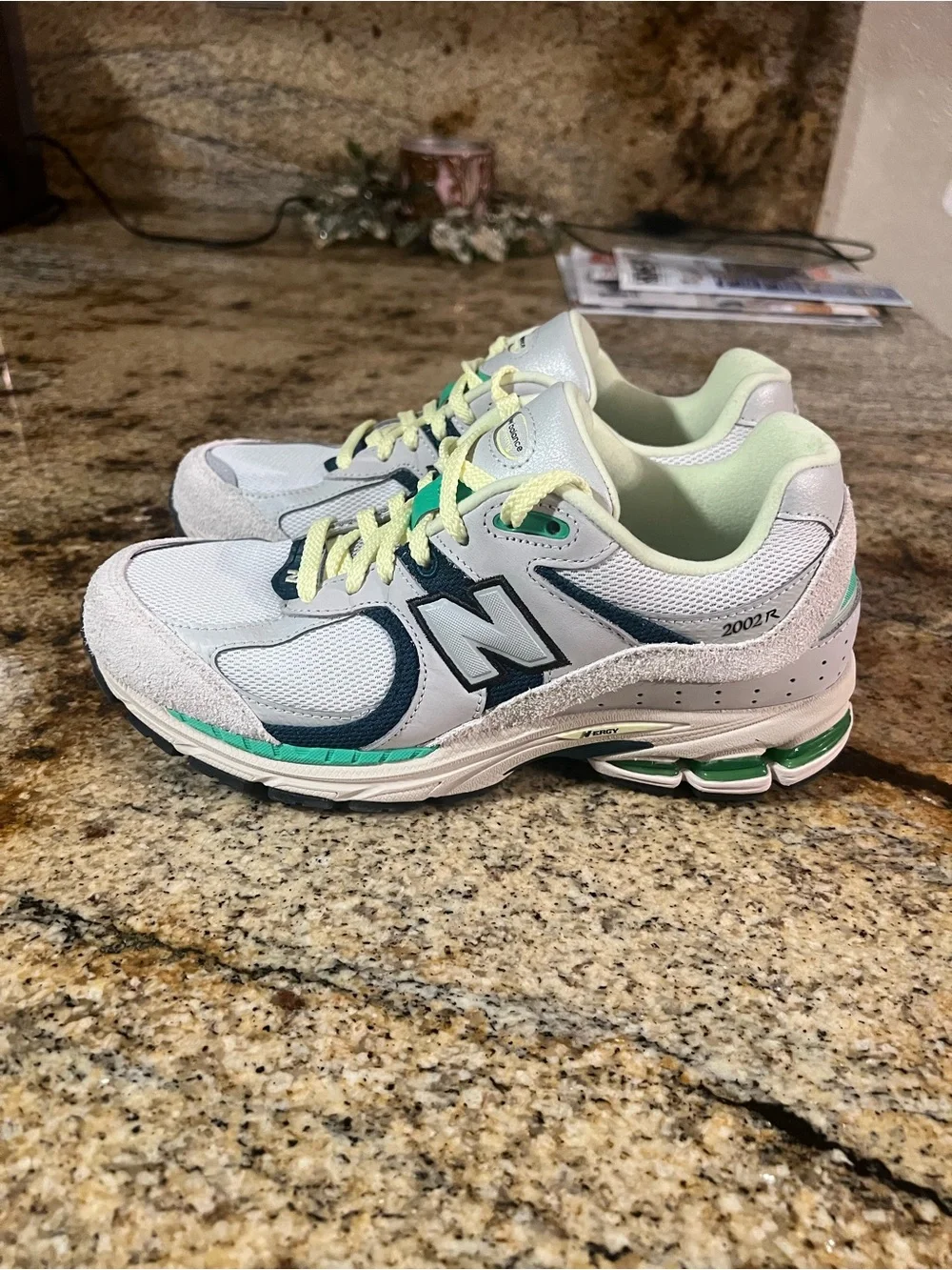 New Balance Women's Sneakers in White, Green & Teal